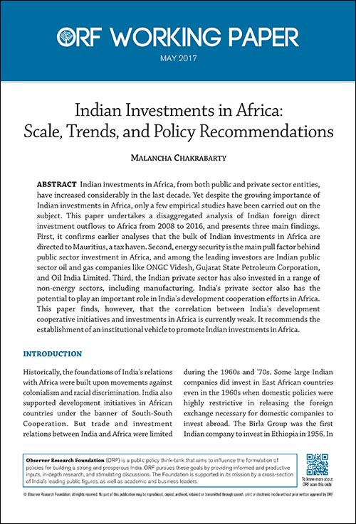Indian investments in Africa: Scale, trends, and policy recommendations  