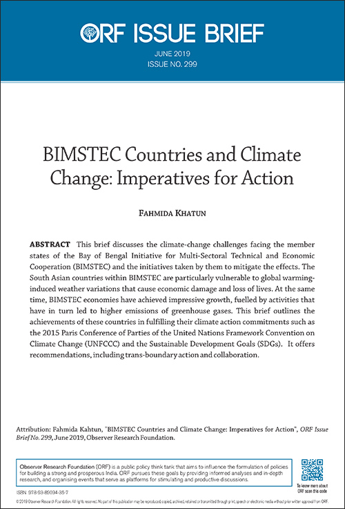 BIMSTEC countries and climate change: Imperatives for action