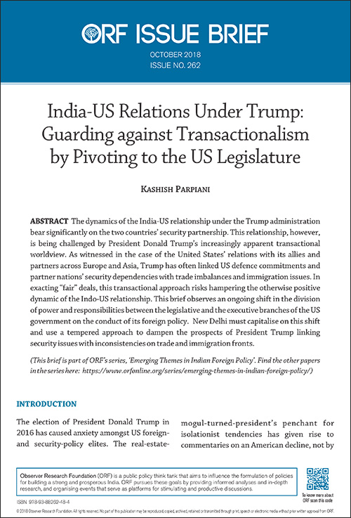 India-US relations under Trump: Guarding against transactionalism by pivoting to the US legislature  