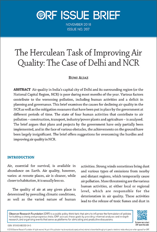 The Herculean task of improving air quality: The case of Delhi and NCR