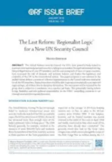 The last reform: ‘Regionalist logic’ for a new UN Security Council