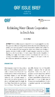 Rethinking water-climate cooperation in South Asia