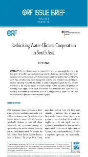 Rethinking water-climate cooperation in South Asia  