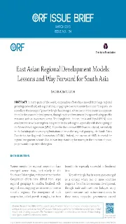 East Asian regional development models: Lessons and way forward for South Asia  