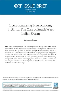 Operationalising Blue Economy in Africa: The Case of South West Indian Ocean  