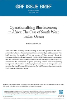 Operationalising Blue Economy in Africa: The Case of South West Indian Ocean