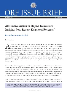 Affirmative action in higher education : Insights from recent empirical research