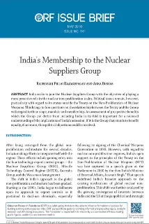 India’s Membership to the Nuclear Suppliers Group  