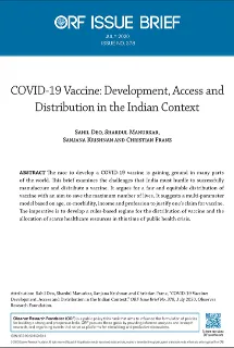 COVID19 Vaccine: Development, Access and Distribution in the Indian Context  