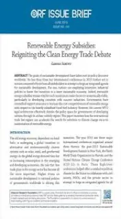 Renewable Energy Subsidies: Reigniting the Clean Energy Trade Debate  