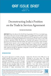 Deconstructing India’s Position on the Trade in Services Agreement  