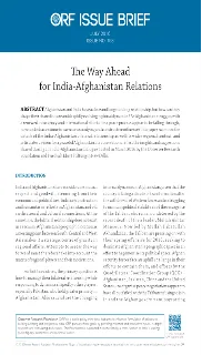 The Way Ahead for India-Afghanistan Relations