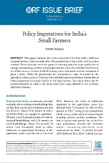 Policy imperatives for India’s small farmers  