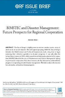 BIMSTEC and Disaster Management: Future Prospects for Regional Cooperation