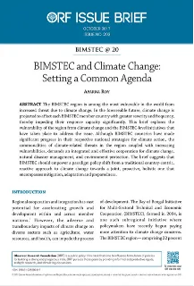 BIMSTEC and climate change: Setting a common agenda  