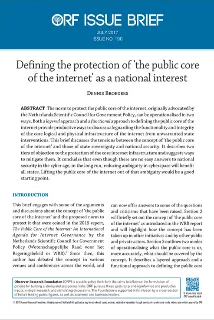 Defining the protection of ‘the public core of the internet’ as a national interest  