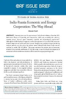 India-Russia economic and energy cooperation: The way ahead
