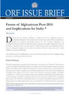 Future of Afghanistan Post-2014 and Implications for India  