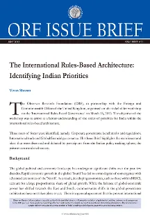 The International Rules Based Architecture: Identifying Indian Priorities  