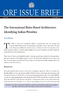 The International Rules Based Architecture: Identifying Indian Priorities