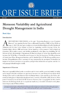 Monsoon Variability and Agricultural Drought Management in India  