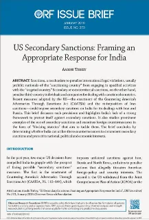 US secondary sanctions: Framing an appropriate response for India