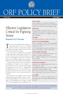 Effective Legislation Critical for Fighting Terror