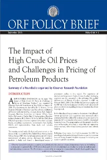 The Impact of High Crude Oil Prices and Challenges in Pricing of Petroleum Products