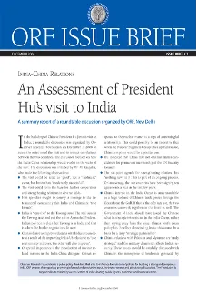 An Assessment of President Hu’s visit to India