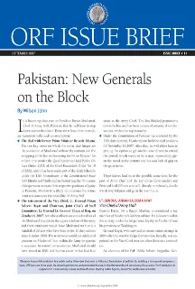 Pakistan: New Generals on the Block  