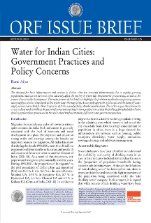 Water for Indian Cities: Government Practices and Policy Concerns