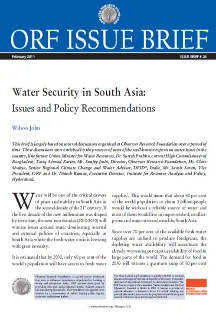 Water Security in South Asia: Issues and Policy Recommendations
