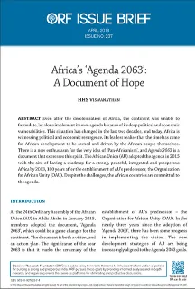 Africa’s ‘Agenda 2063’: A document of hope