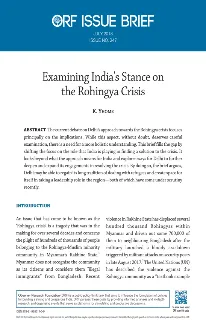 Examining India’s stance on the Rohingya crisis