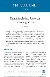 Examining India’s stance on the Rohingya crisis  