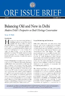 Balancing Old and New in Delhi: Modern Delhi’s Perspective on Built Heritage Conservation  