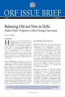 Balancing Old and New in Delhi: Modern Delhi’s Perspective on Built Heritage Conservation