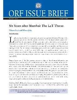 Six Years after Mumbai: The LeT Threat