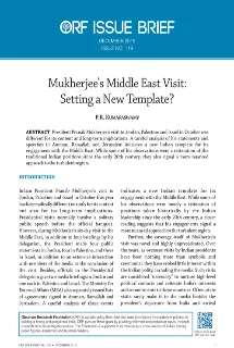 Mukherjee’s Middle East Visit: Setting a New Template?