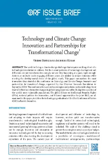Technology and Climate Change: Innovation and Partnerships for Transformational Change  