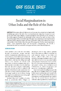 Social Marginalisation in Urban India and the Role of the State  