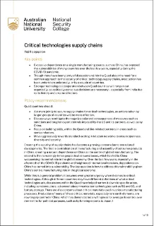 Critical Technologies Supply Chains