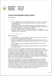 Critical Technologies Supply Chains  