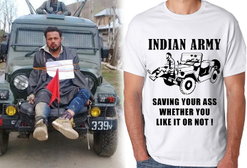 ‘मानव ढाल’ टीशर्ट: कश्मीर में सेना की प्रतिष्ठा को ठेस  