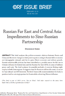 Russian far east and Central Asia: Impediments to Sino-Russian partnership