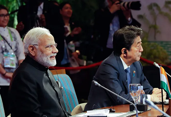 India and Japan both have an interest in checking China, but they come from different places