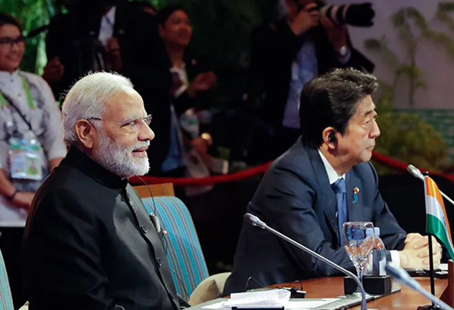 India and Japan both have an interest in checking China, but they come from different places  