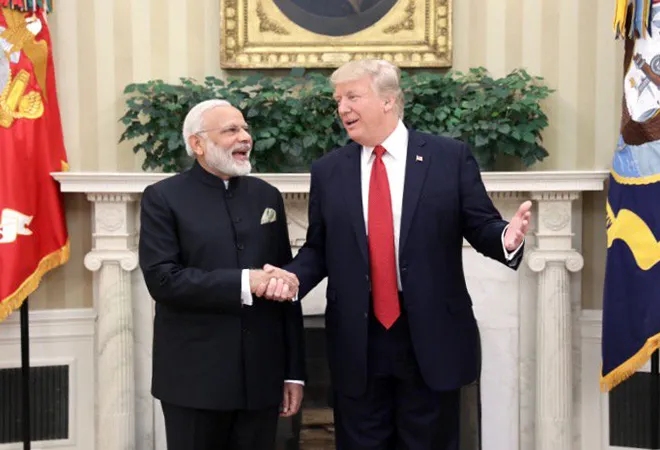 Modi courts Trump with flying colors