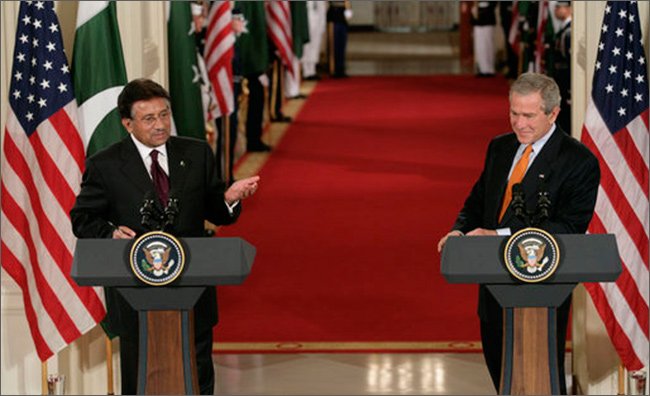 Bush, Musharraf, White House