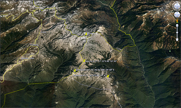 Screenshot of satellite image of the disputed area. Image: Manoj Joshi